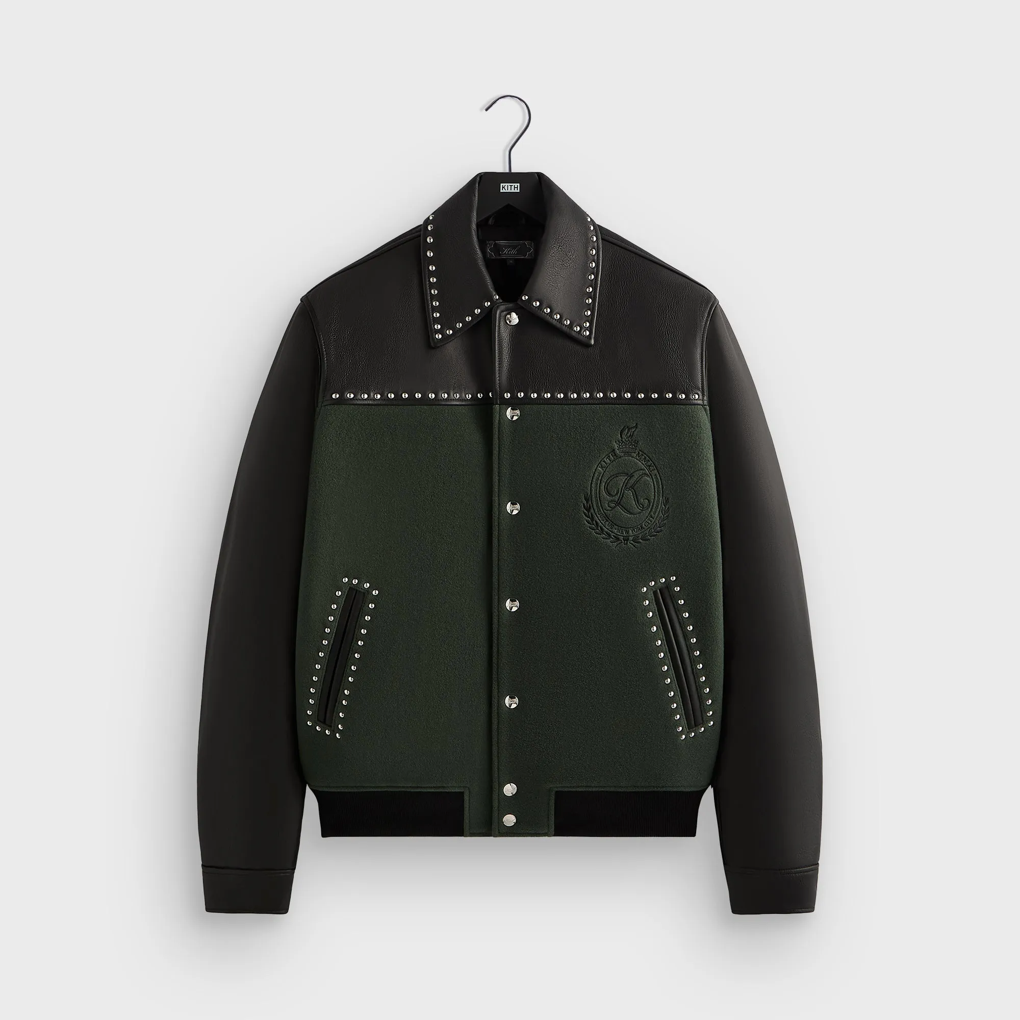 Kith Leather Combo Varsity Jacket - Machine sold by Kith