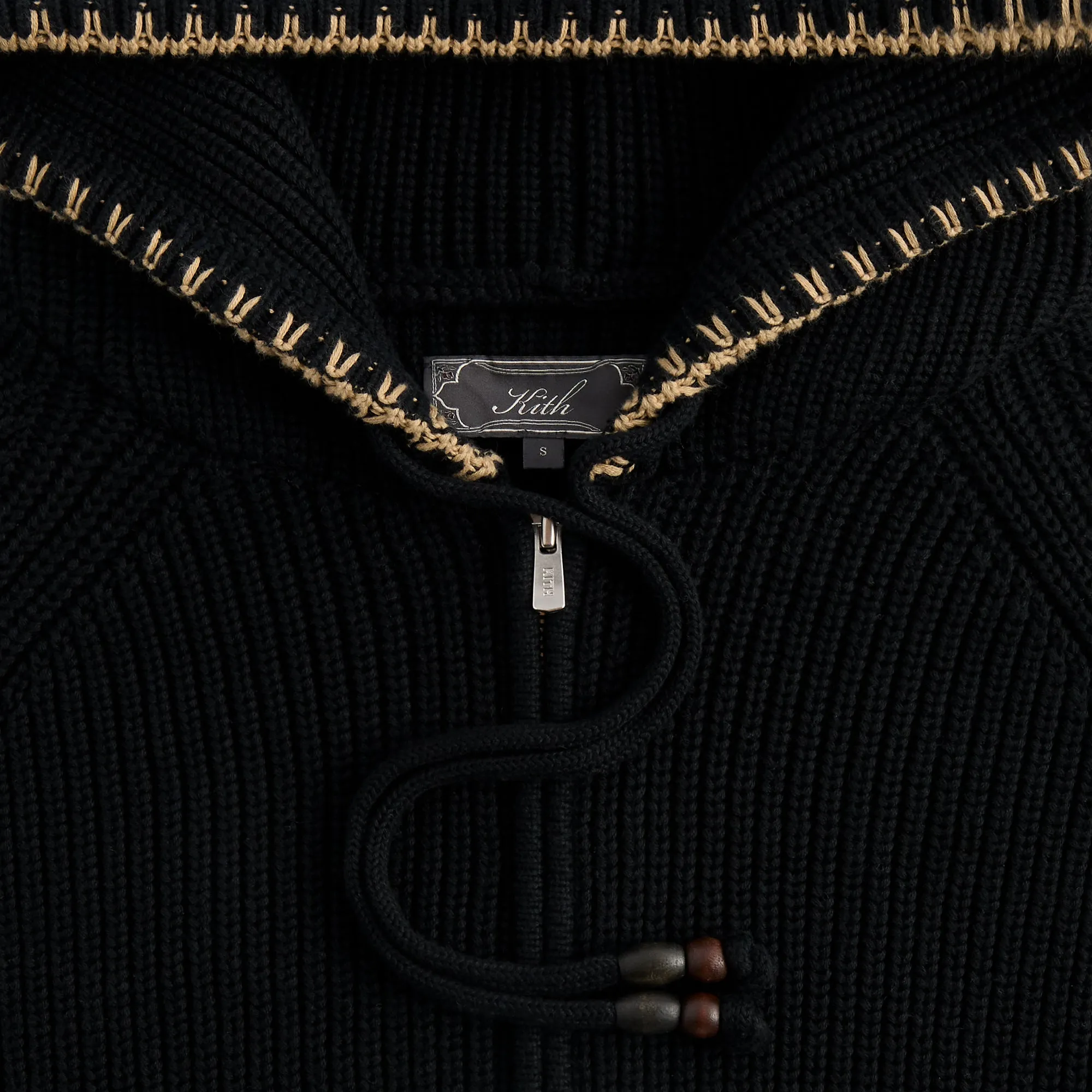 Kith Full Zip Miles Knit Hoodie - Black sold by Kith product image thumbnail 4