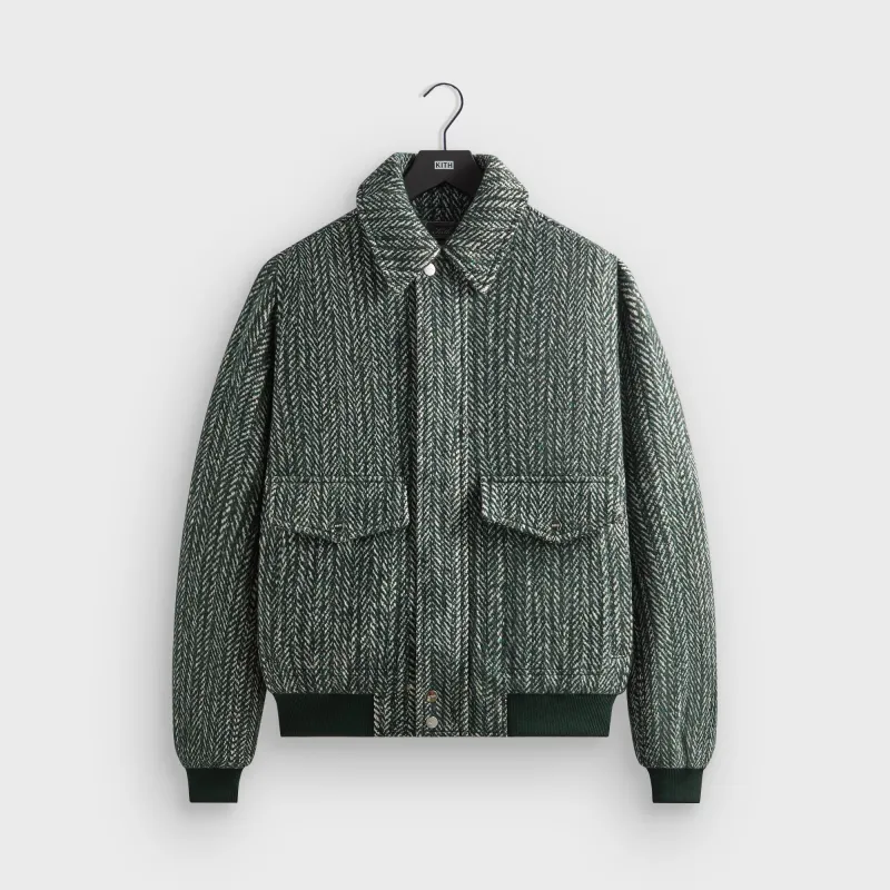Kith Herringbone Hawthorne Flight Jacket - Stadium sold by Kith