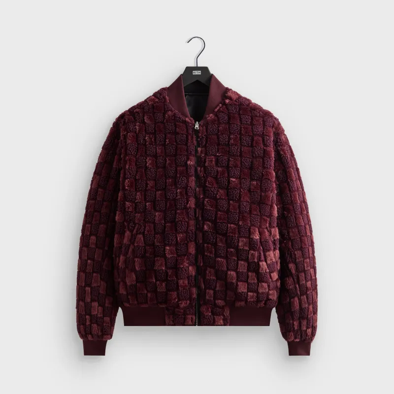 Kith Reversible Faux Fur Avery Bomber - Magma sold by Kith