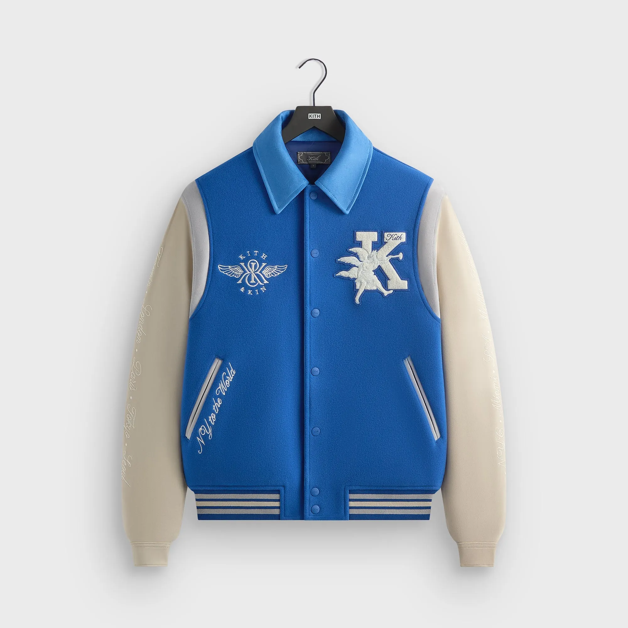 Kith Wool & Microsuede Varsity Jacket - Cyclone sold by Kith