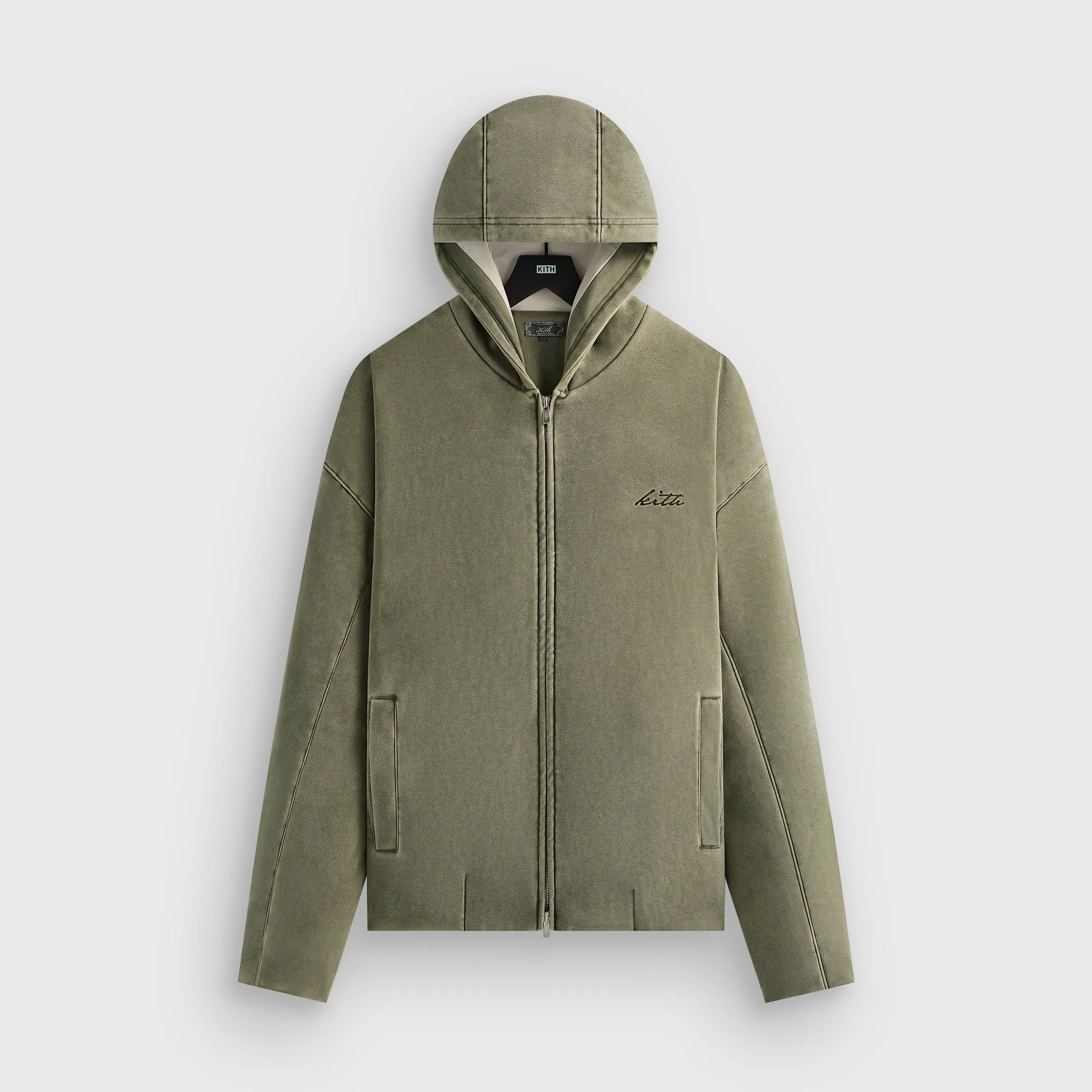 Kith Washed Microsuede Puffed Jaysen Hoodie - Cavan sold by Kith