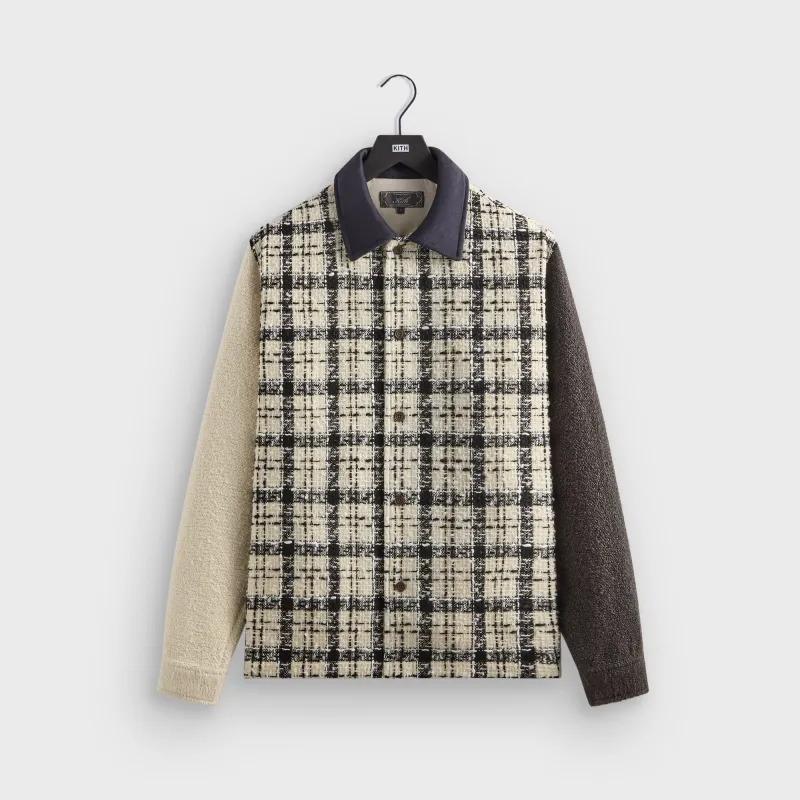 Kith Mixed Tweed Boxy Collared Overshirt - Sandrift sold by Kith