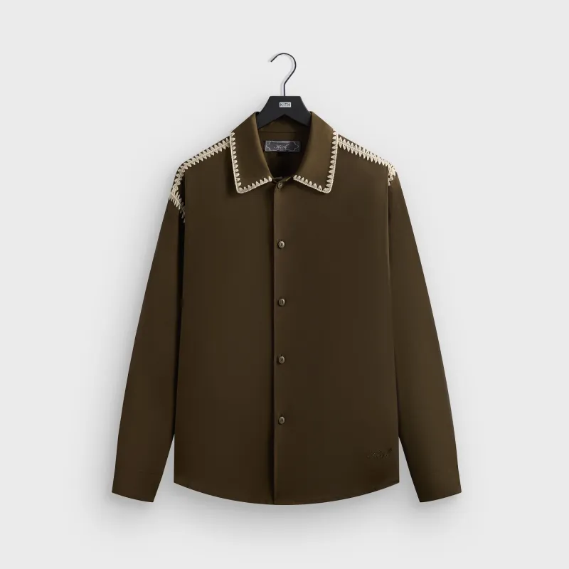 Kith Crochet Detail Apollo Shirt - Moss sold by Kith