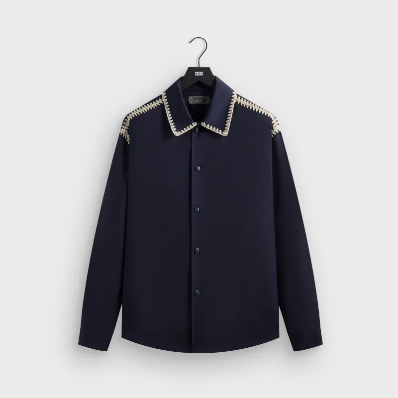 Kith Crochet Detail Apollo Shirt - Nocturnal sold by Kith