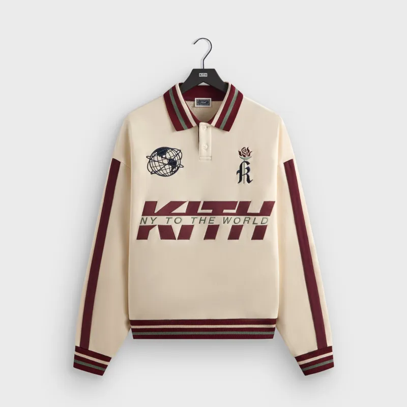 Kith Collegiate Nelson Collared Pullover - Muslin sold by Kith