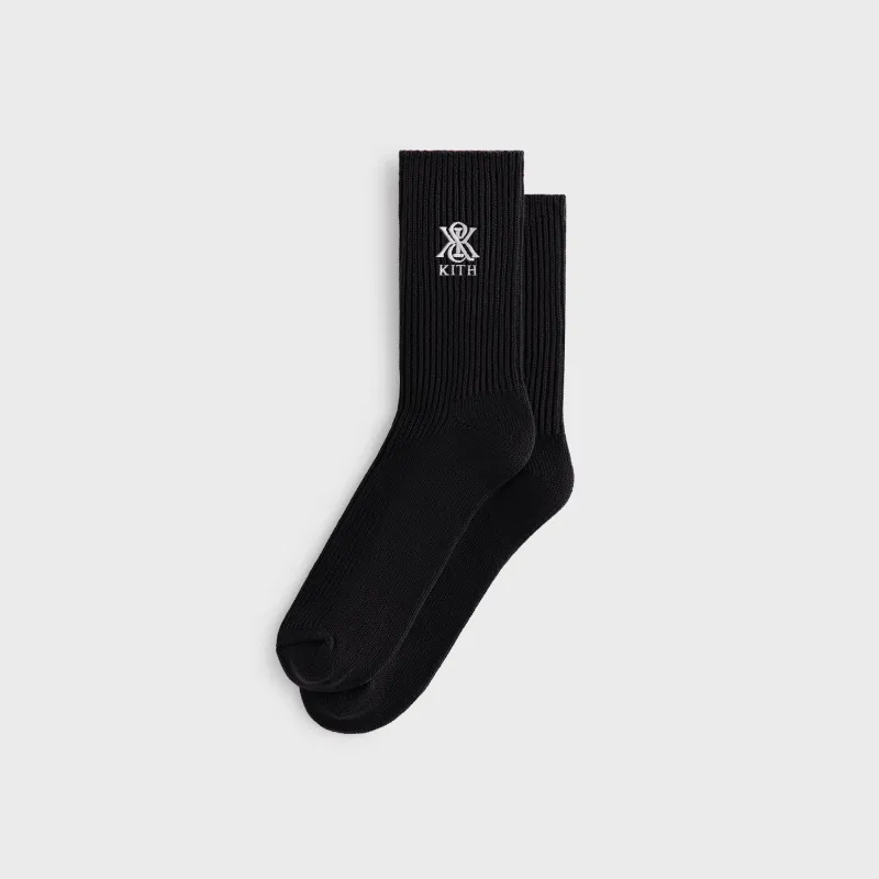 Kith Crest Relaxed Socks - Black sold by Kith