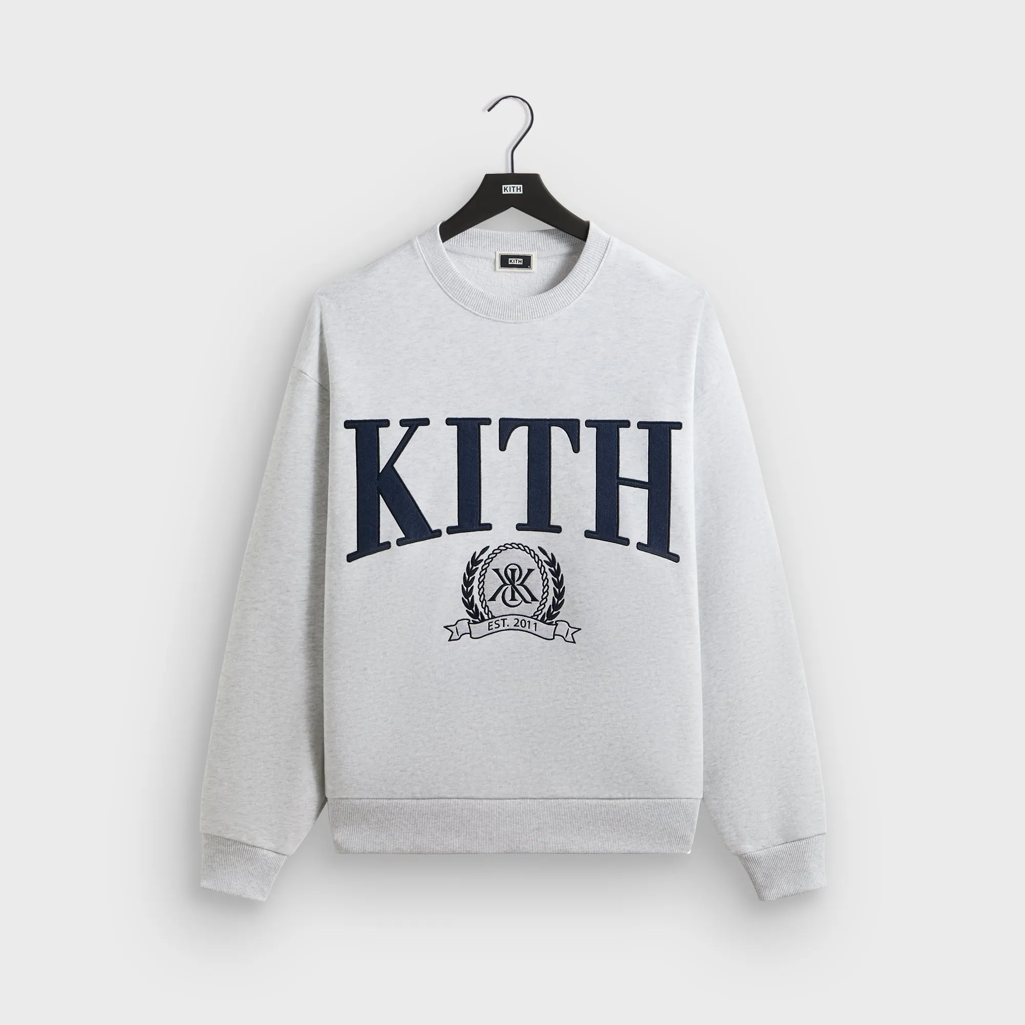 Kith Collegiate Nelson Crewneck - Light Heather Grey sold by Kith
