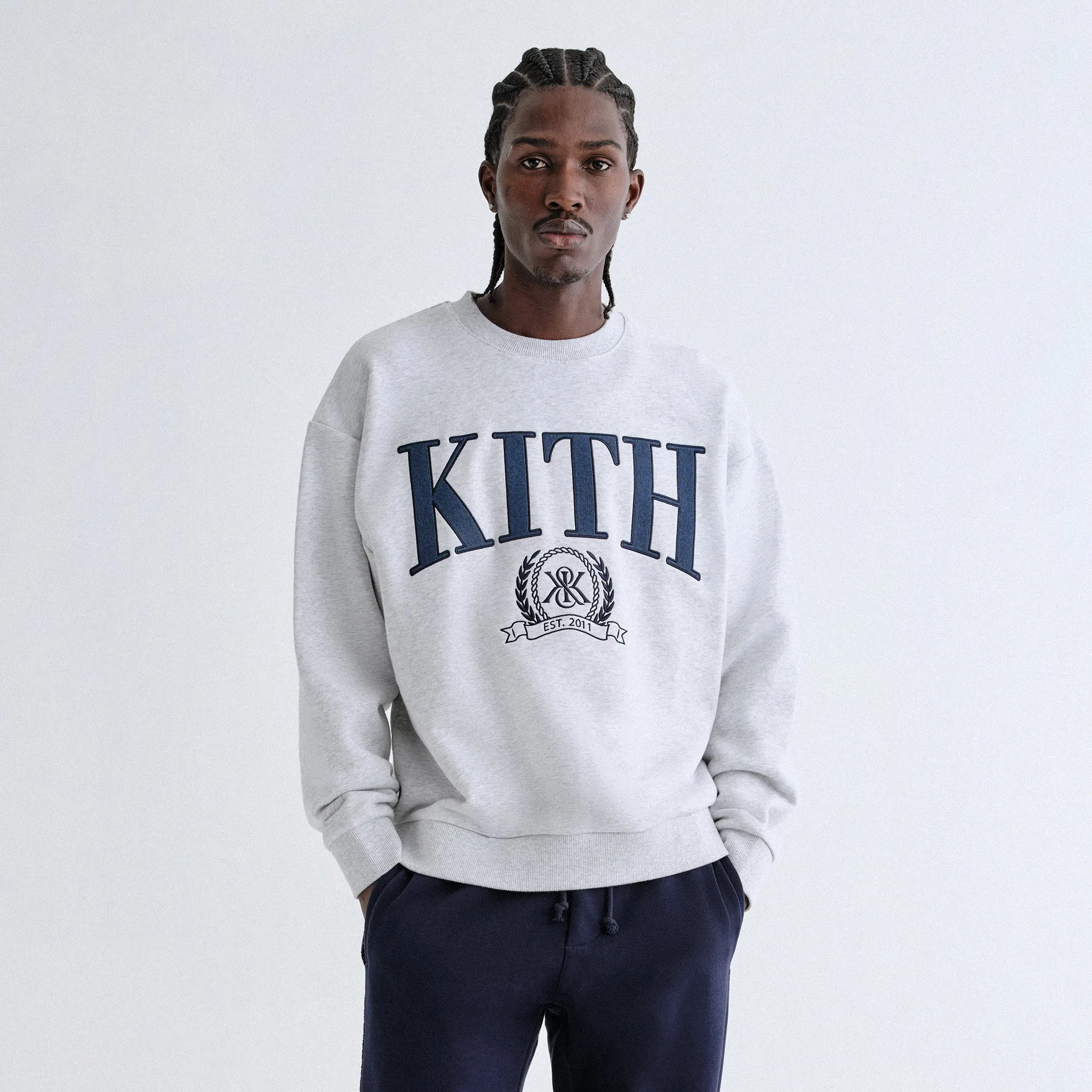 Kith Collegiate Nelson Crewneck - Light Heather Grey sold by Kith product image thumbnail 2