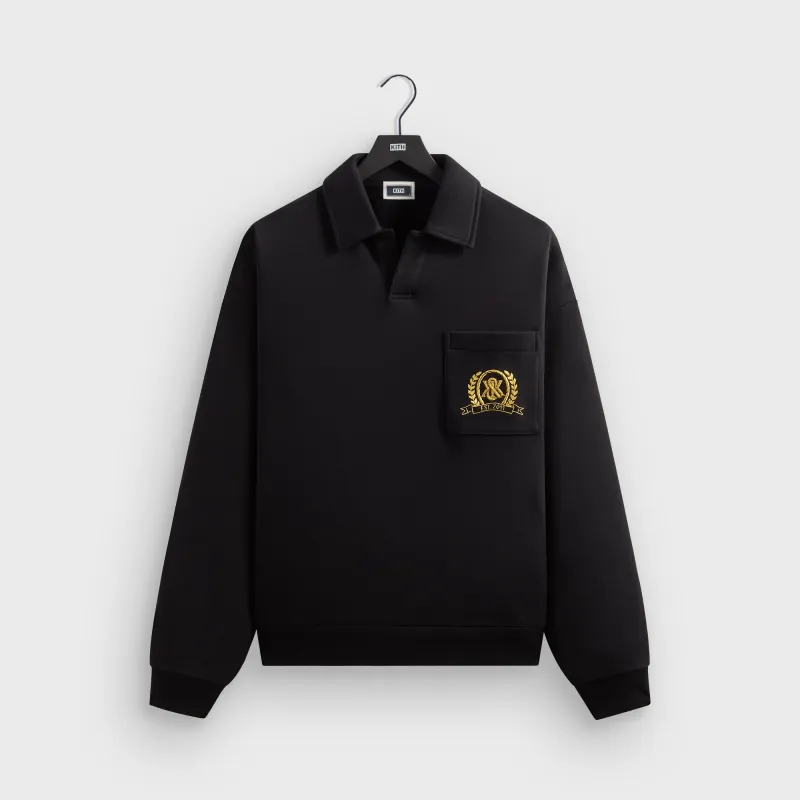 Kith & Kin Crest Gilded Crest Collared Rugby - Black sold by Kith
