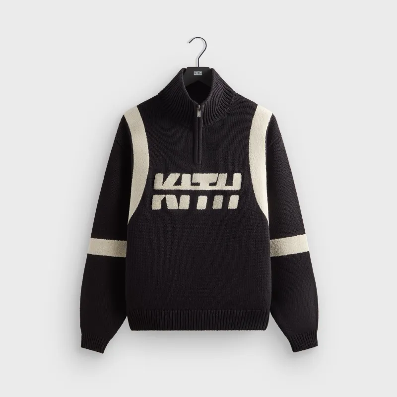 Kith Racer Quarter Zip Wyona Sweater - Black sold by Kith