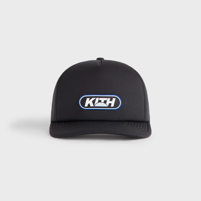Kith Poly Foam Nolan Trucker Hat with Rubber Patch - Black sold by Kith
