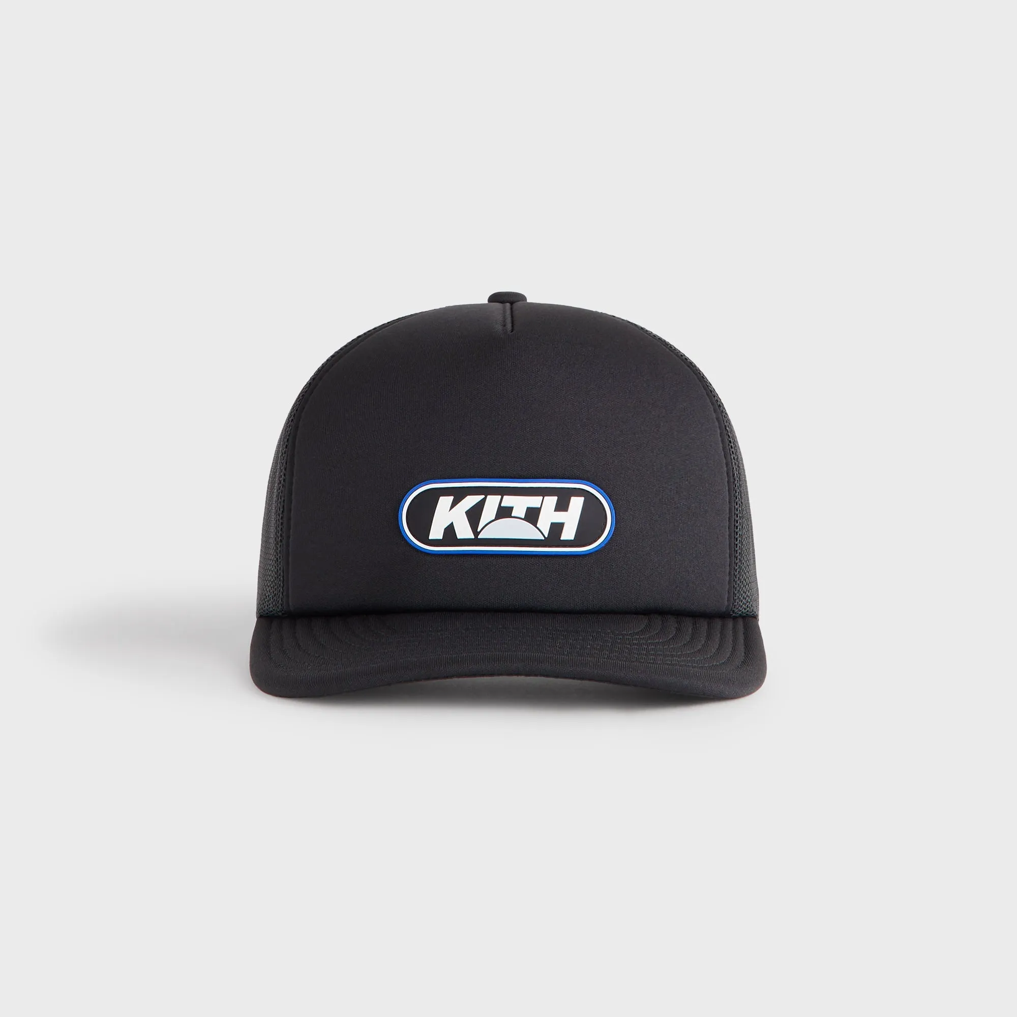 Kith Poly Foam Nolan Trucker Hat with Rubber Patch - Black sold by Kith
