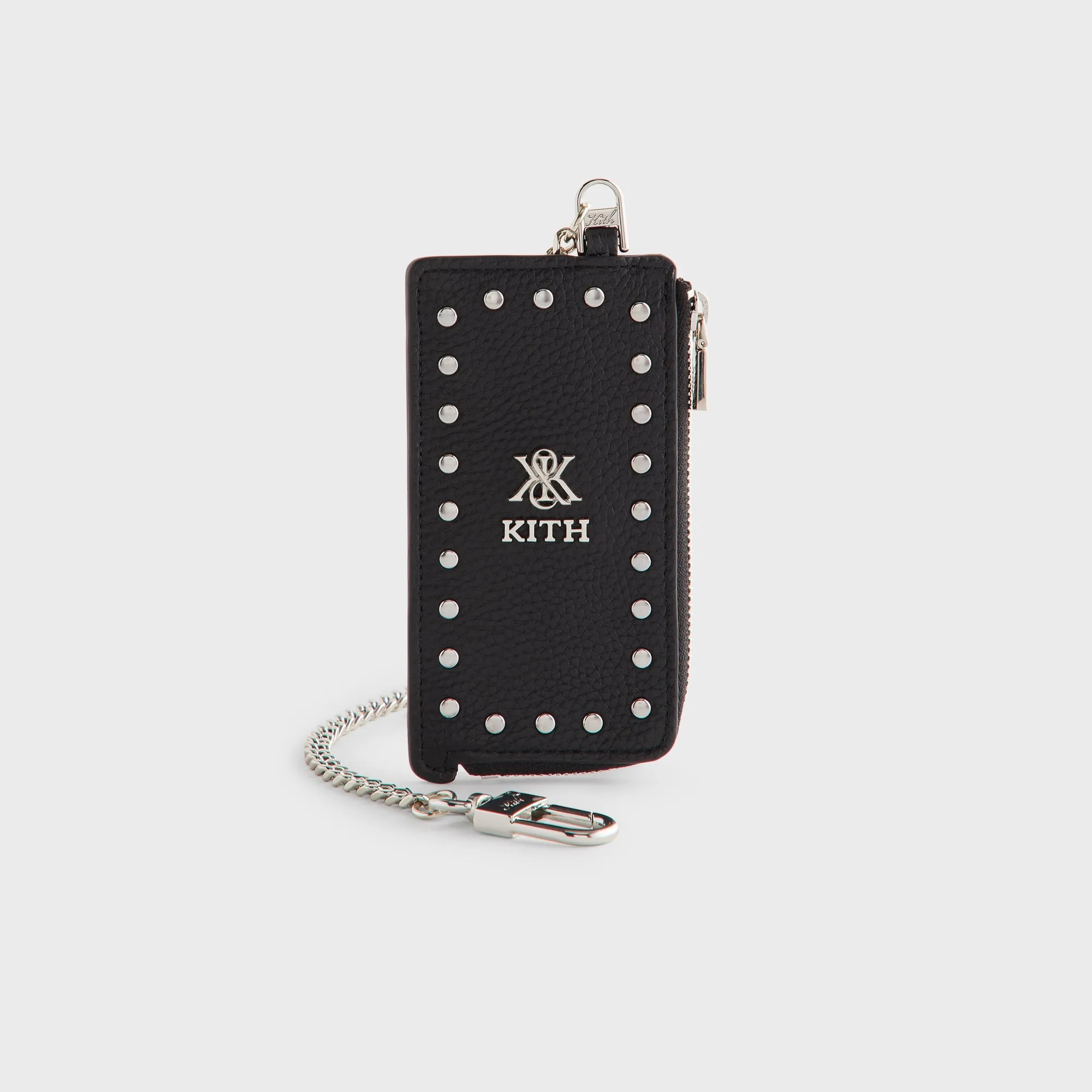 Kith Studded Chained Zipped Cardholder - Black sold by Kith