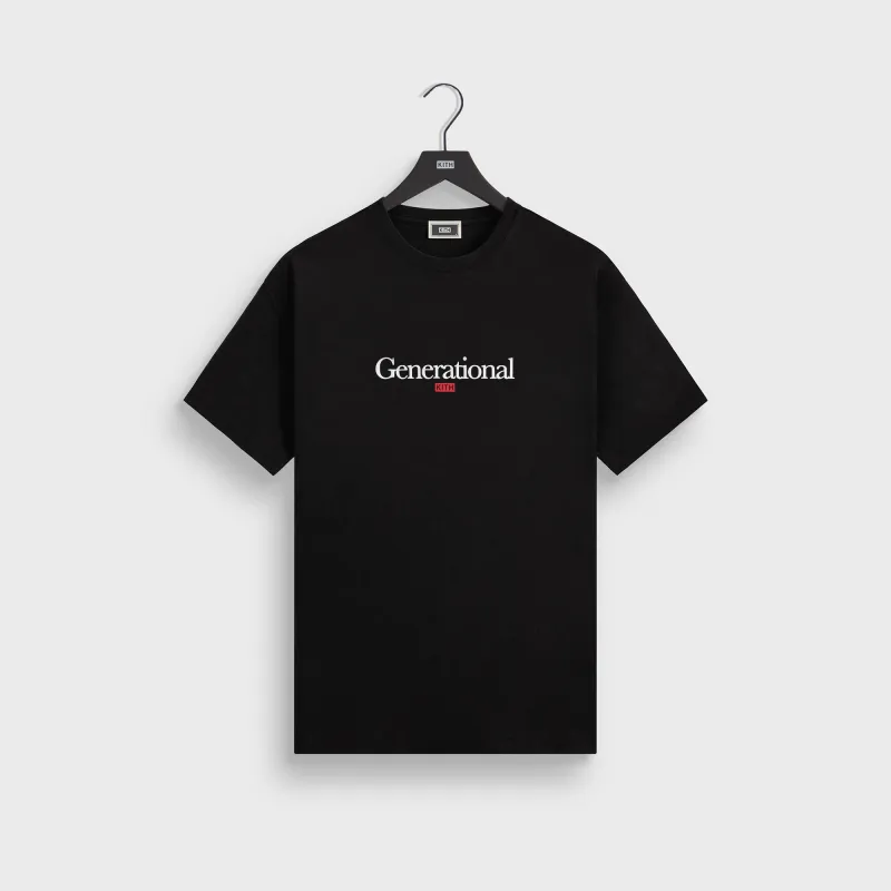 Kith Generational Quote Tee - Black sold by Kith