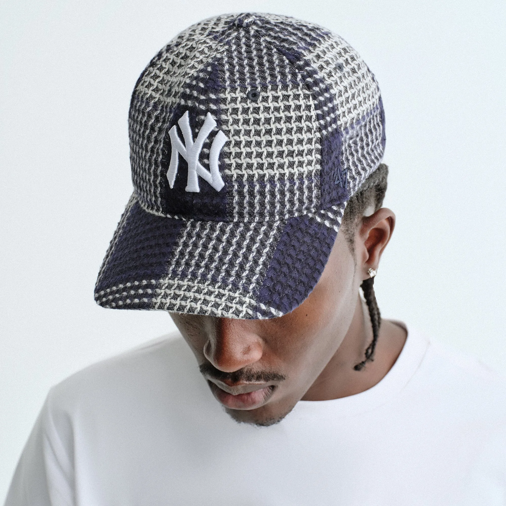 Kith & '47 for the New York Yankees Textured Plaid Franchise LS Cap - Nocturnal sold by Kith product image thumbnail 2