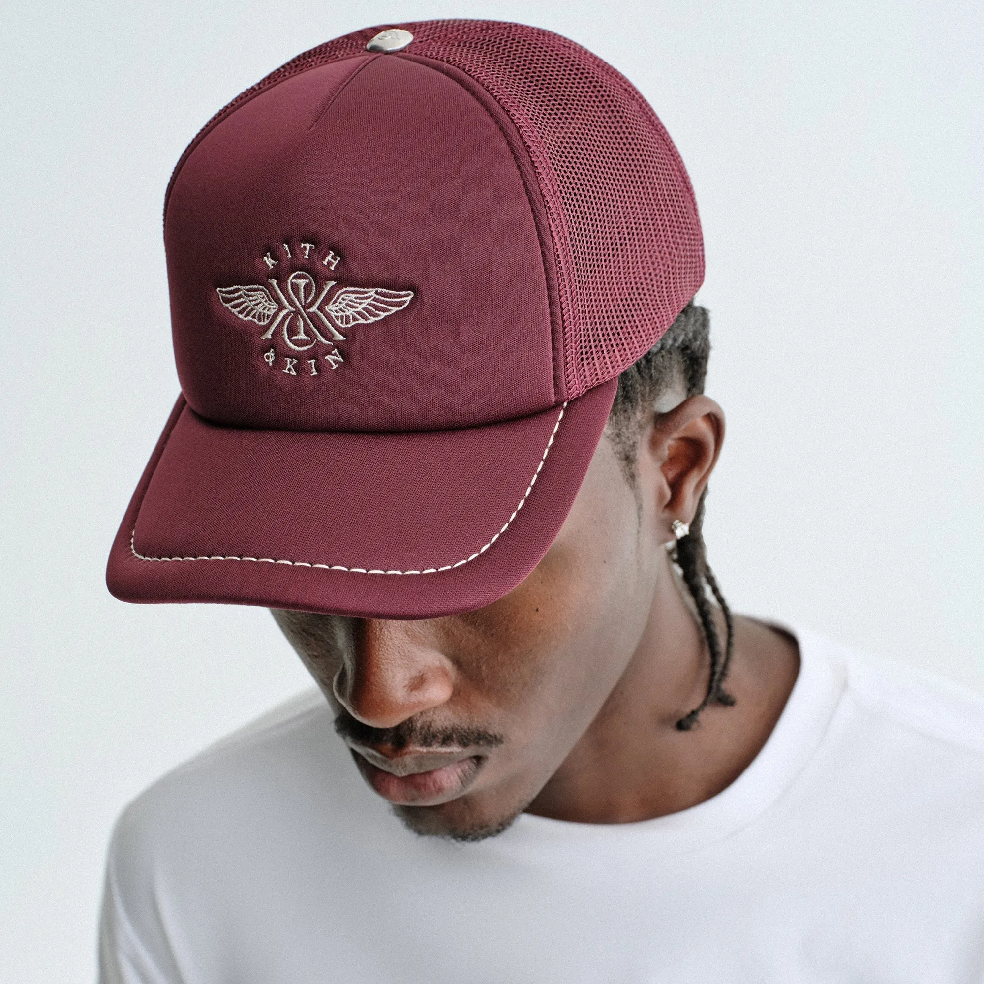 Kith Pick Stitch Poly Nolan Trucker Hat - Magma sold by Kith product image thumbnail 2