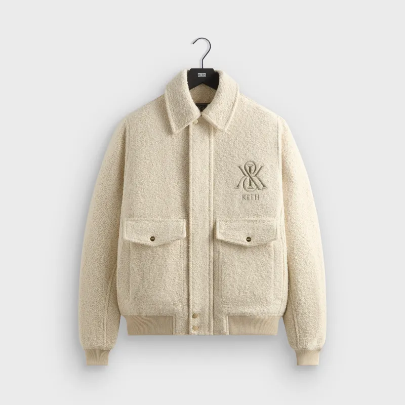 Kith Boucle Hawthorne Flight Jacket - Sandrift sold by Kith