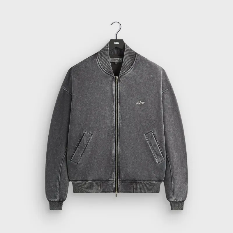Kith Antique Wash Avery Bomber Jacket - Black sold by Kith
