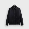 Kith Mixed Stripe Tweed Boxy Collared Overshirt - Nocturnal sold by Kith