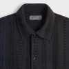 Kith Mixed Stripe Tweed Boxy Collared Overshirt - Nocturnal sold by Kith