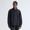 Kith Mixed Stripe Tweed Boxy Collared Overshirt - Nocturnal sold by Kith
