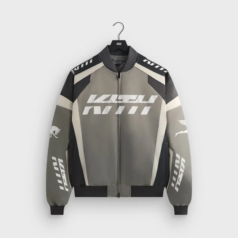 Kith Racing Nylon Bomber Jacket - Steel sold by Kith