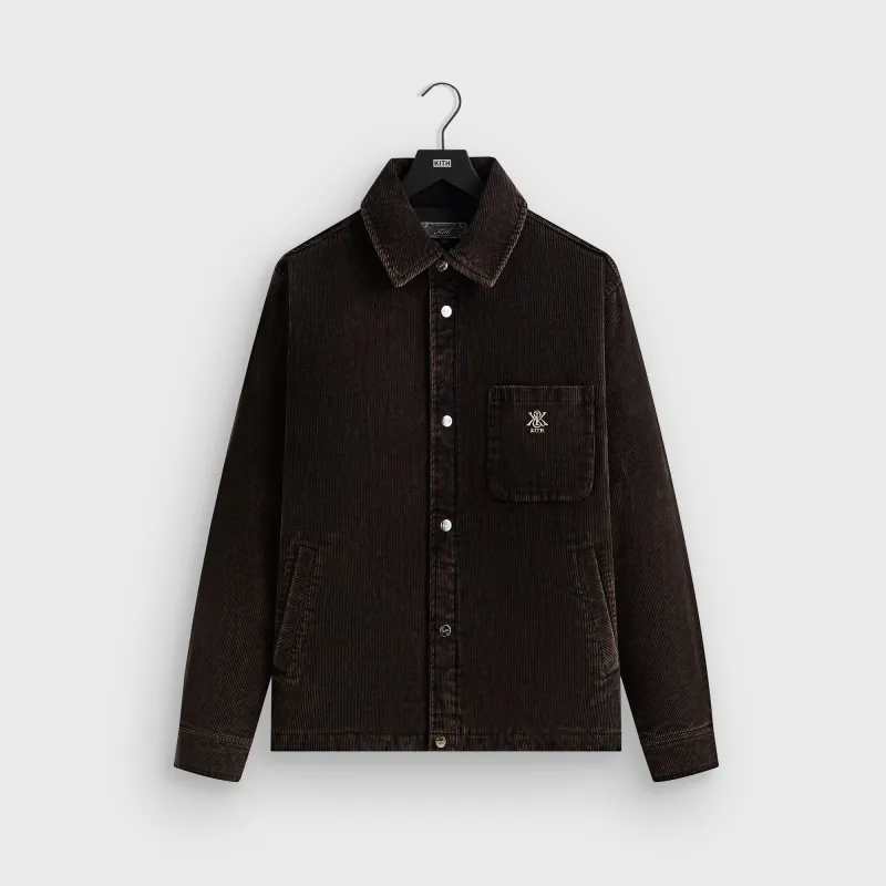 Kith Washed Corduroy Brixton Puffed Shirt Jacket - Ink sold by Kith