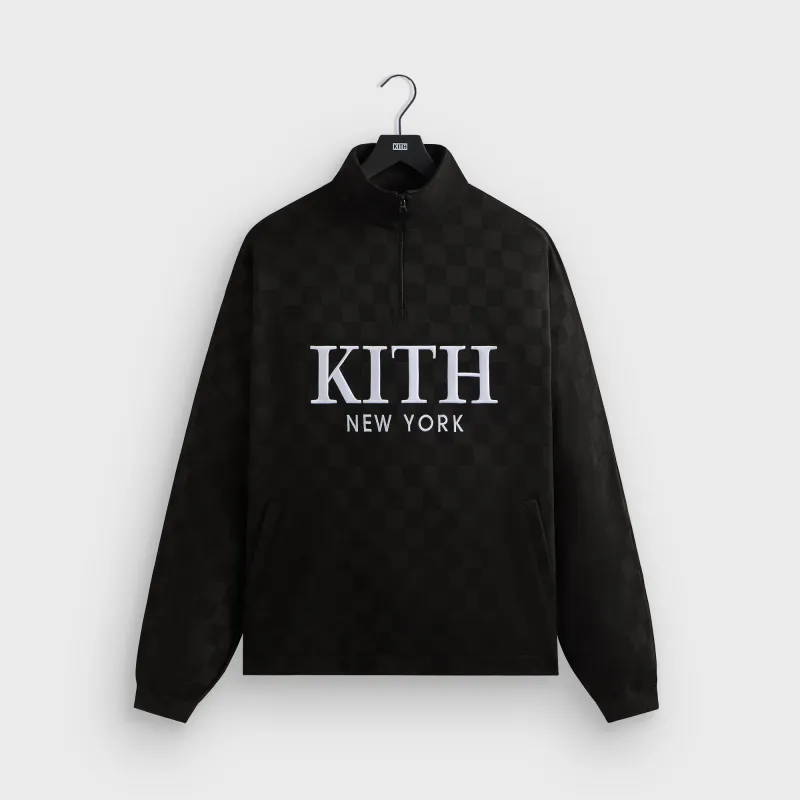 Kith Double Weave Davis Quarter Zip Pullover - Black sold by Kith