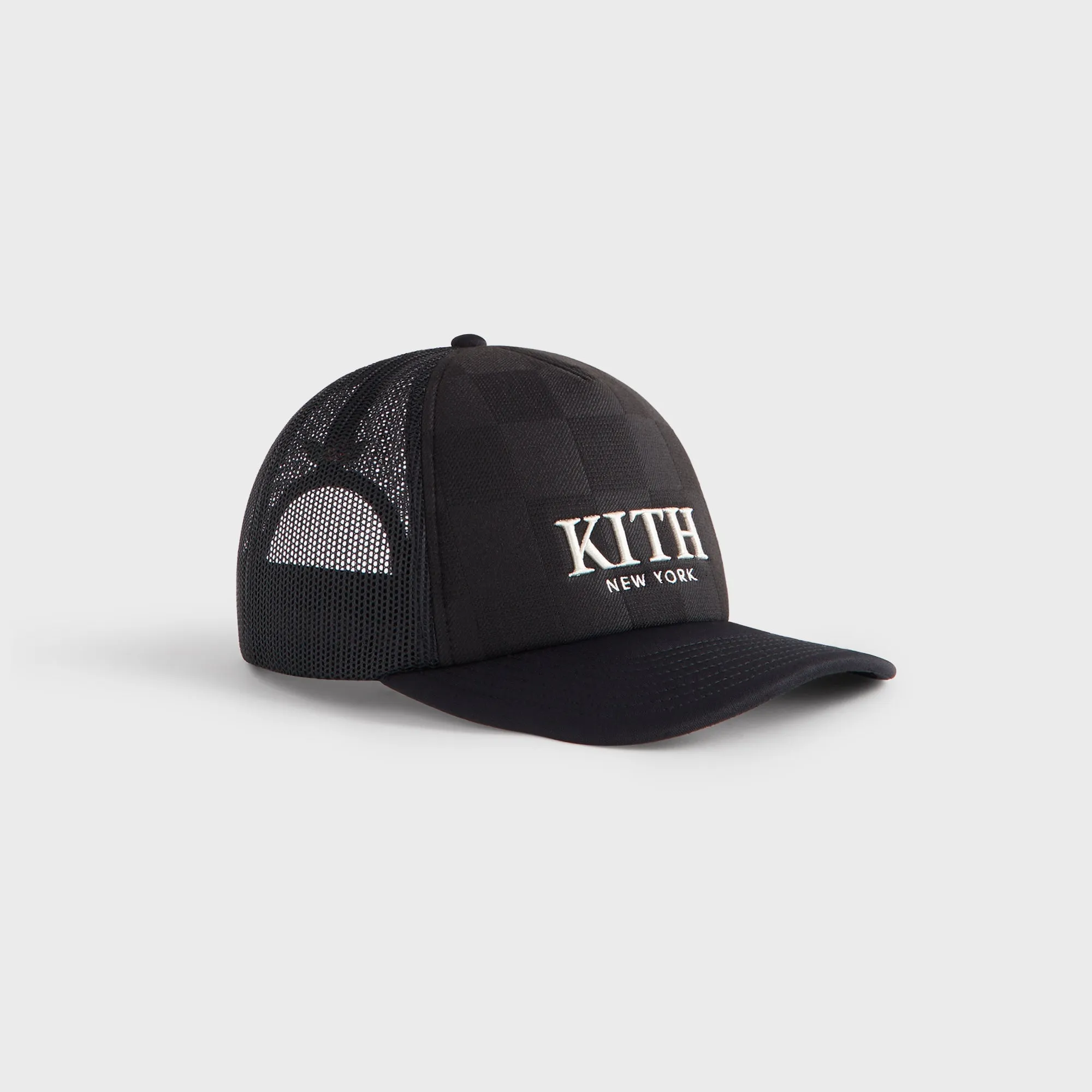 Kith Checkerboard Double Weave Nolan Trucker Hat - Black sold by Kith product image thumbnail 3