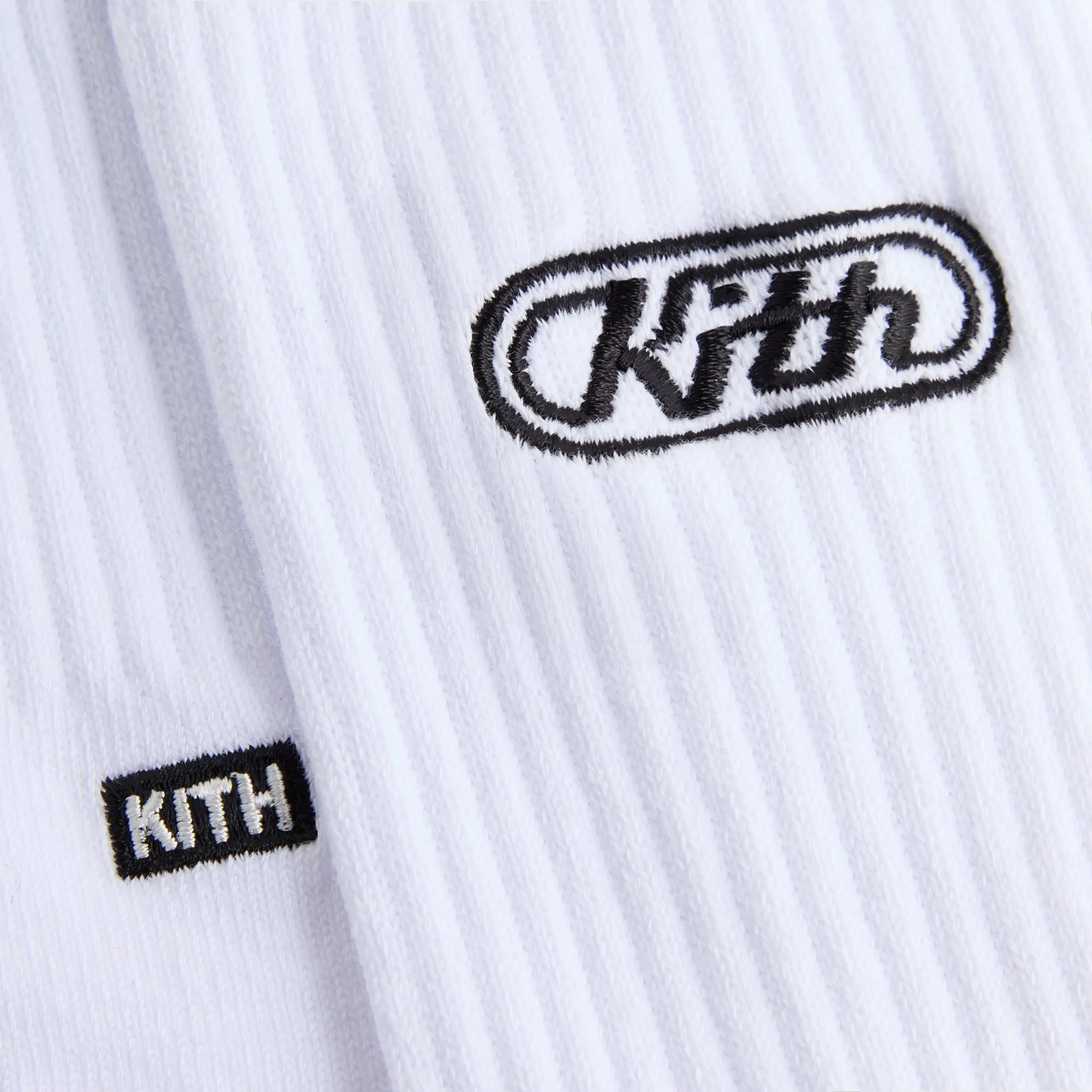 Kith 3-Pack Logo Crew Socks - White / Grey sold by Kith product image thumbnail 5