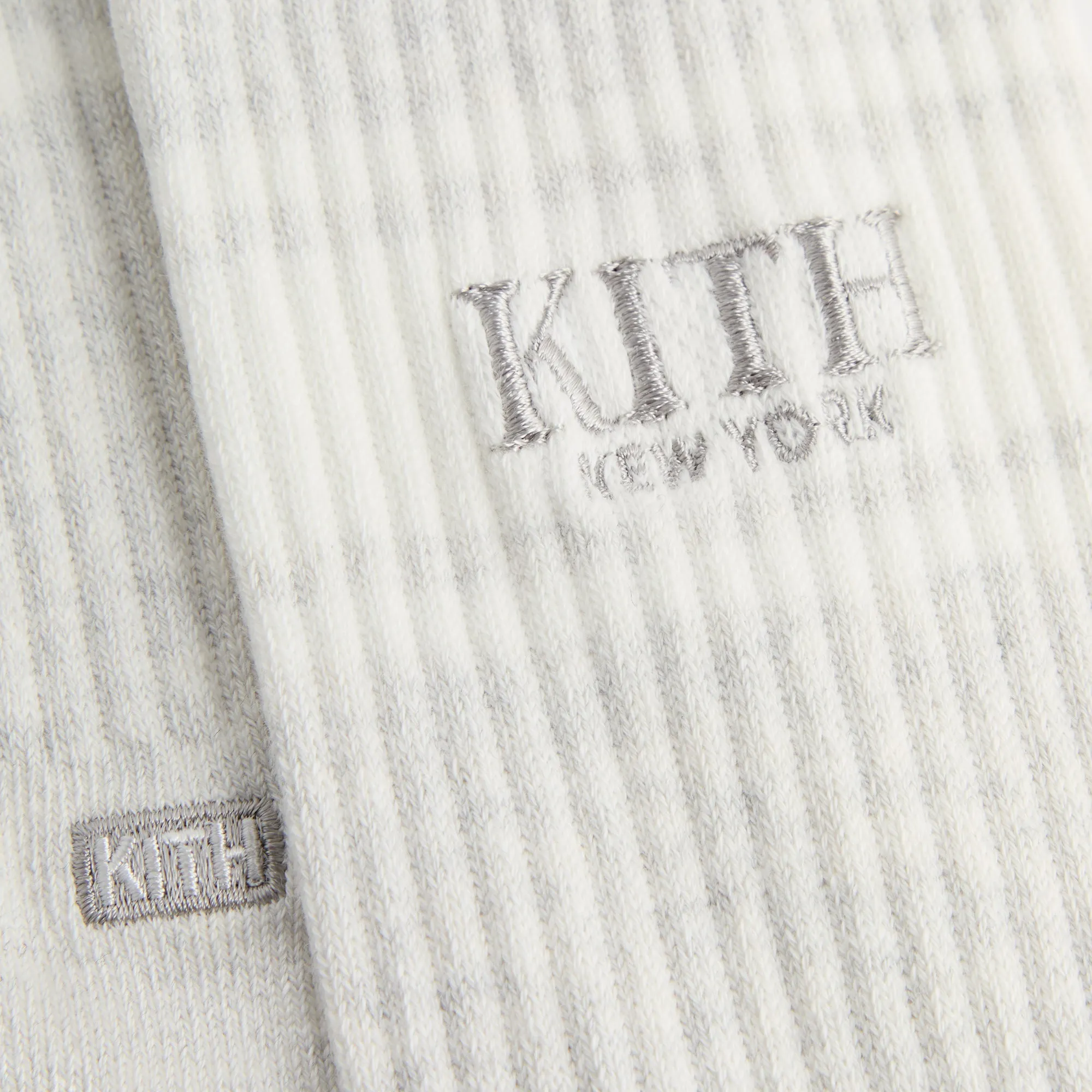 Kith 3-Pack Logo Crew Socks - White / Grey sold by Kith product image thumbnail 4