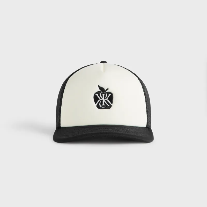 Kith Poly Foam Apple Crest Embroidery Nolan Trucker Hat - Black sold by Kith