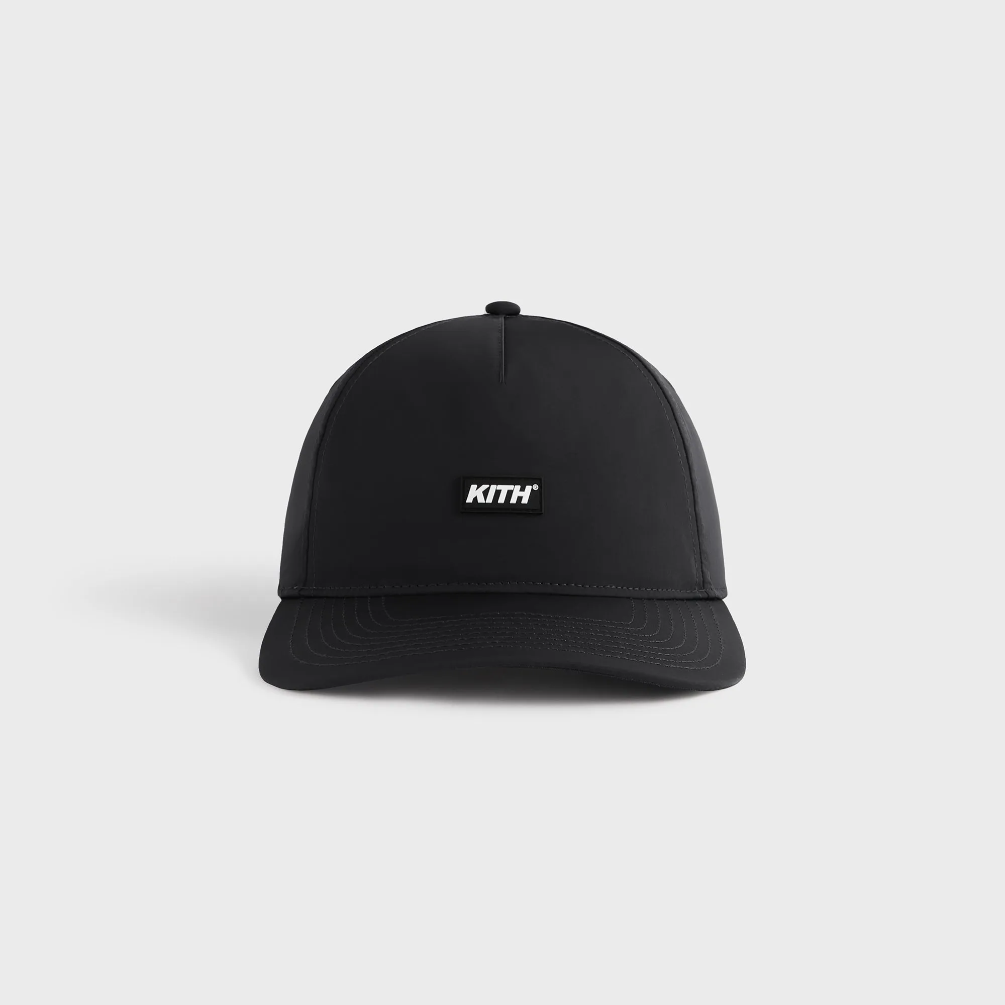 Kith Wrinkle Nylon Bay Low Pinch Crown Snapback - Black sold by Kith