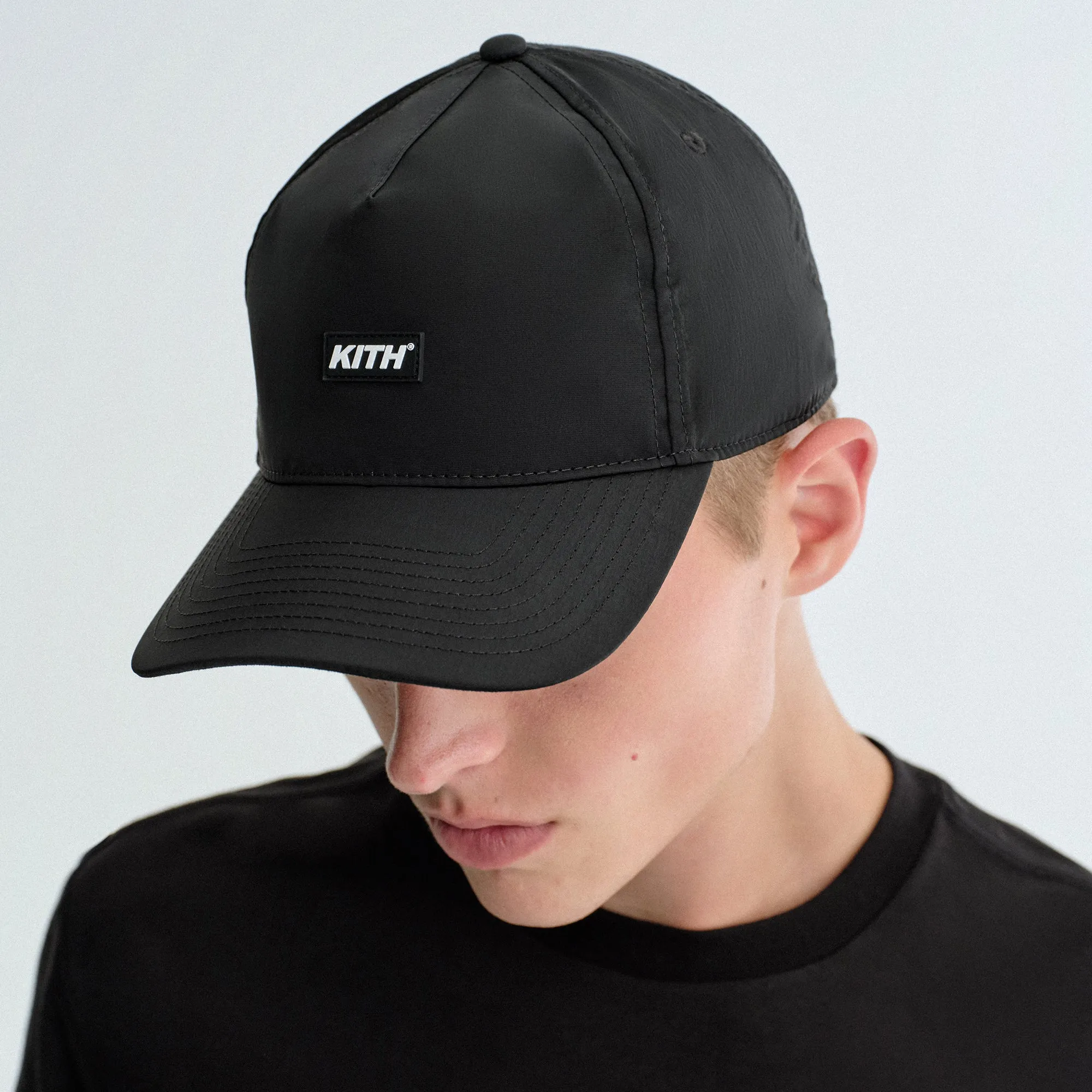 Kith Wrinkle Nylon Bay Low Pinch Crown Snapback - Black sold by Kith product image thumbnail 2
