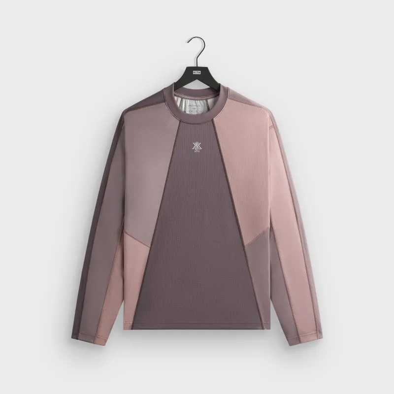 Kith Long Sleeve Panelled Otto Tee - Dusty Mauve sold by Kith