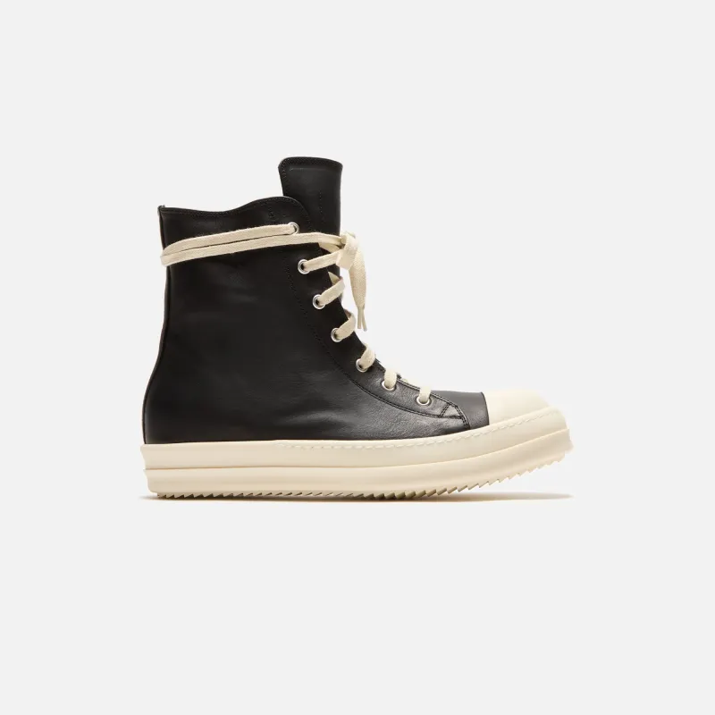 Rick Owens Scarpe In Pelle Sneakers - Black / Milk / Milk sold by Kith