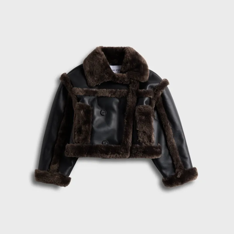 Stand Studio Kristy Jacket - Black / Dark Brown sold by Kith