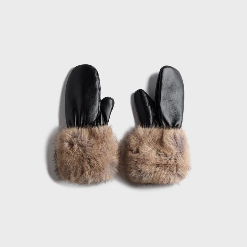 Stand Studio Jane Mittens - Black / Natural sold by Kith