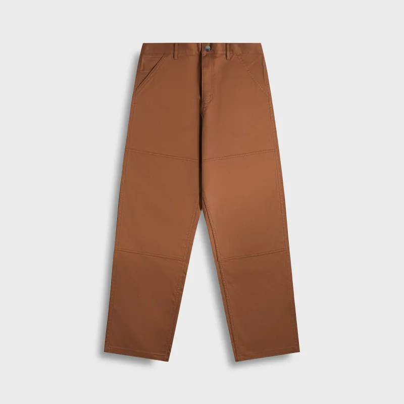 Moncler Logo Gabardine Trousers - Brown sold by Kith