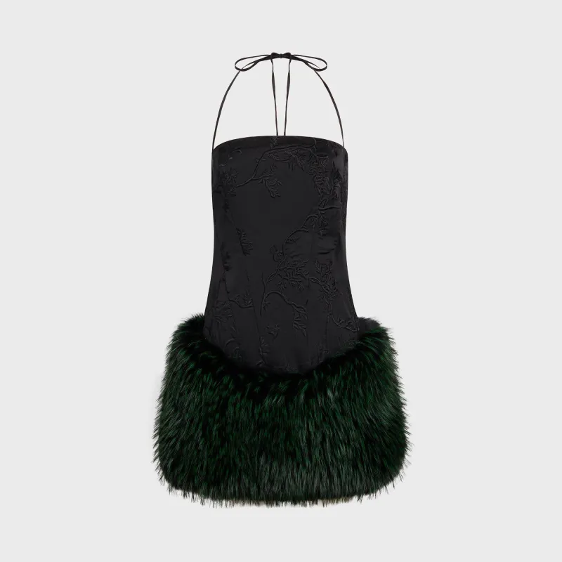Kim Shui Mona Silk Fur Mini - Black sold by Kith