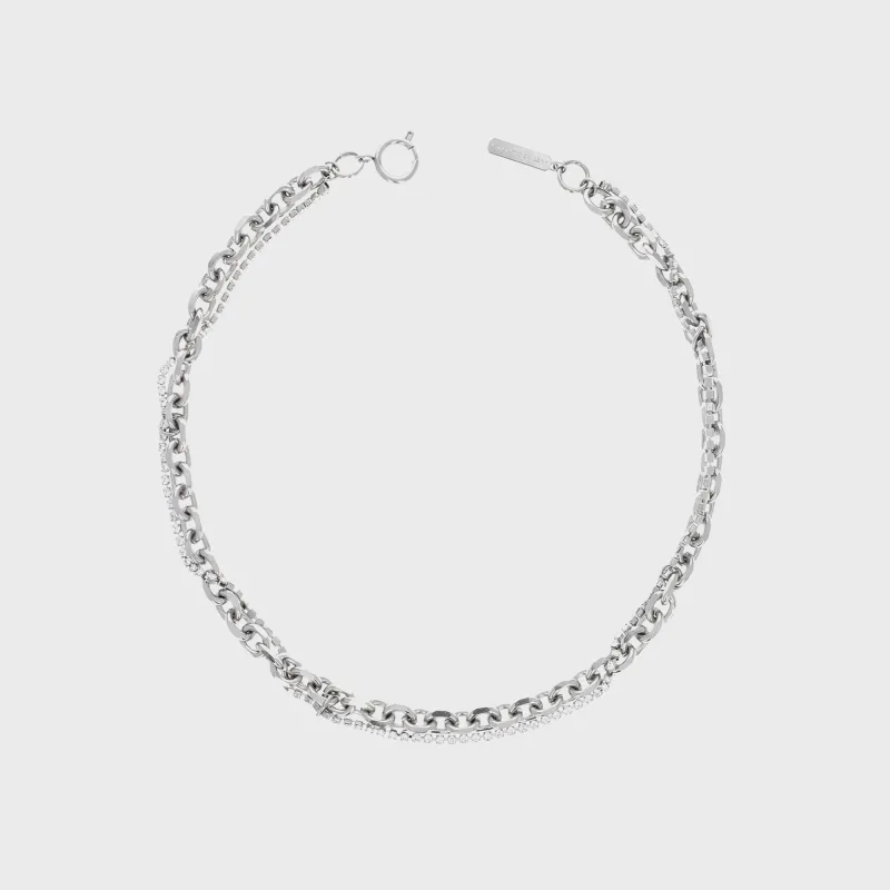 Justine Clenquet Dana Crystal Necklace - Palladium sold by Kith