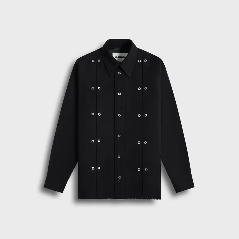 Jil Sander Wool Shirt with Eyelets – Black sold by Kith