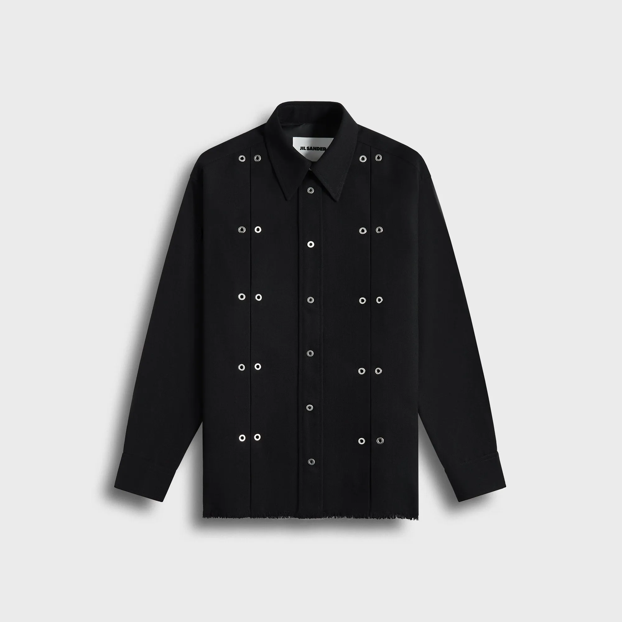 Jil Sander Wool Shirt with Eyelets – Black sold by Kith