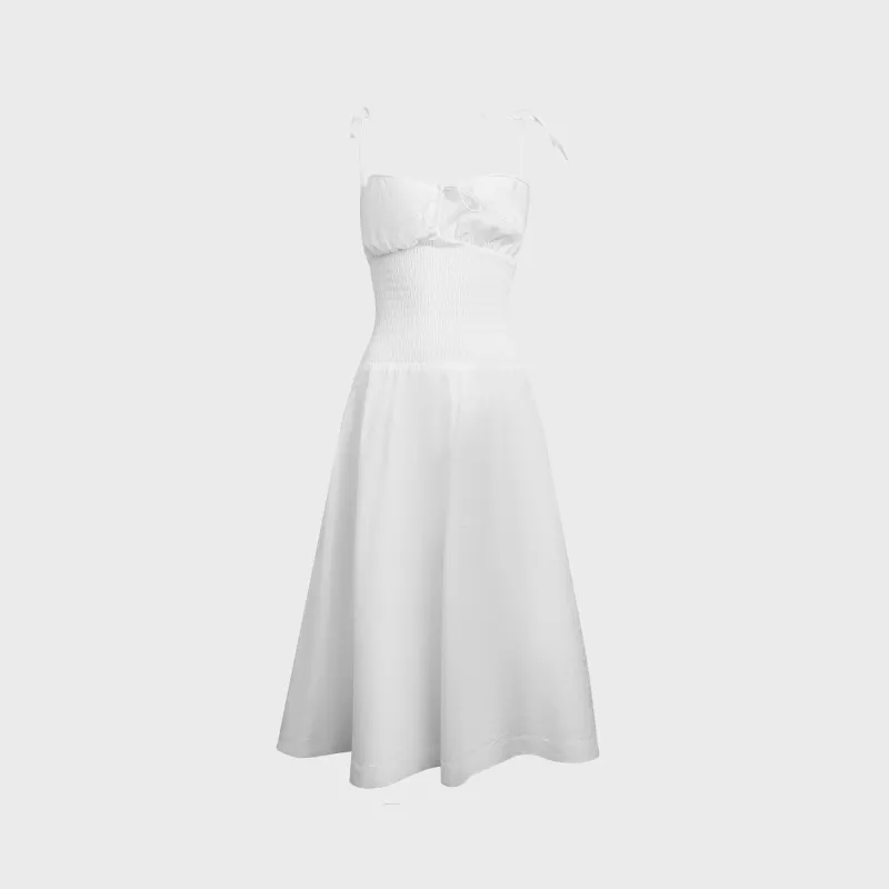 GUIZIO Lura Midi Dress - White sold by Kith
