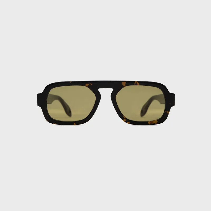 Elisa Johnson Jane Mini Frames - Dark Brown Tortoise / Olive Lens sold by Kith