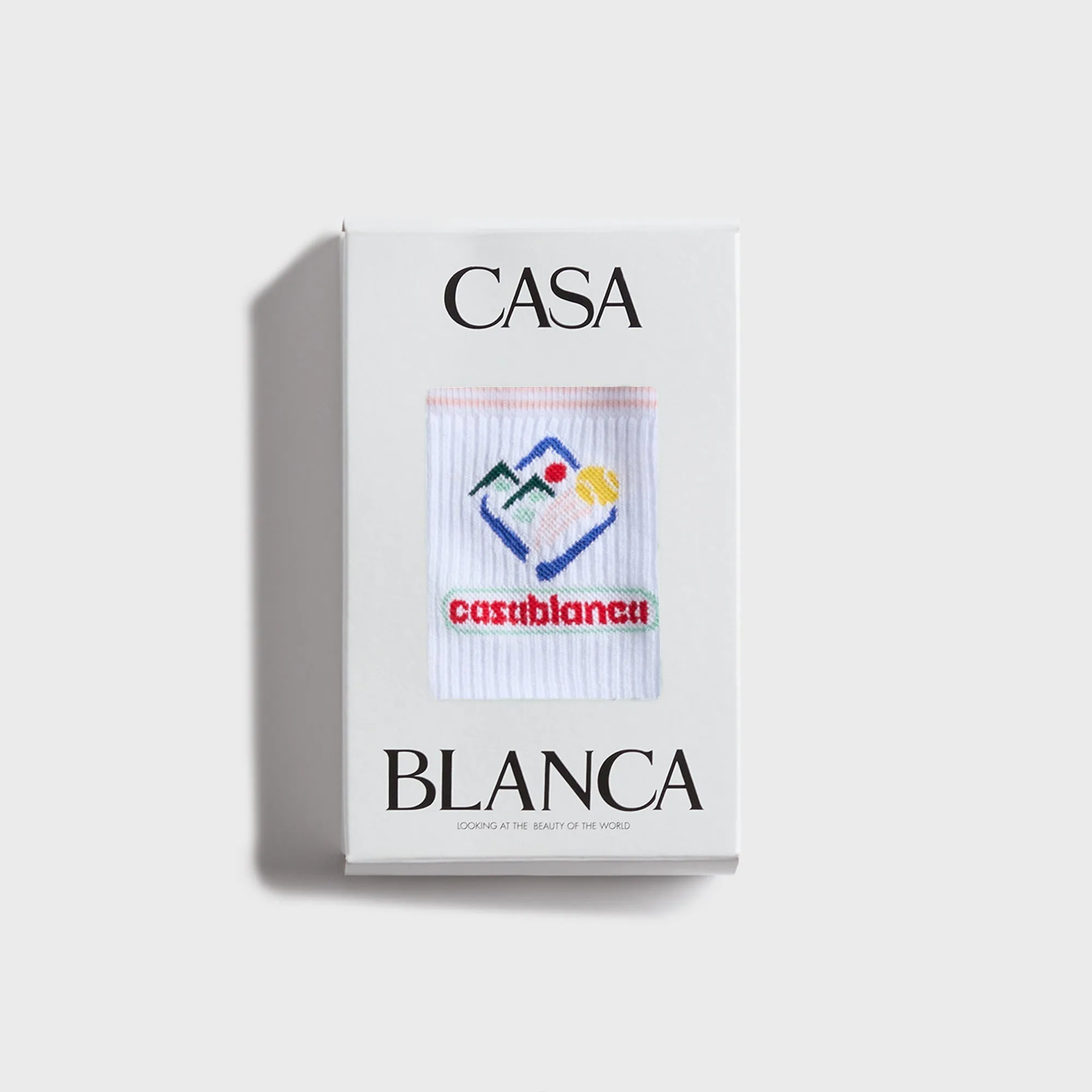 Casablanca Printed Sports Socks Fuji Icon - White sold by Kith product image thumbnail 2