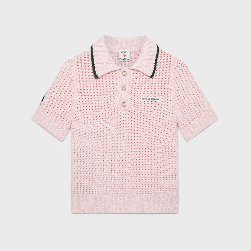 Casablanca Mouline Polo Cotton - Pink sold by Kith