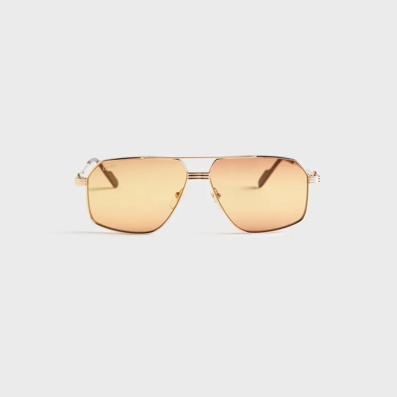 Cartier Rectangle M Sunglass - Gold sold by Kith