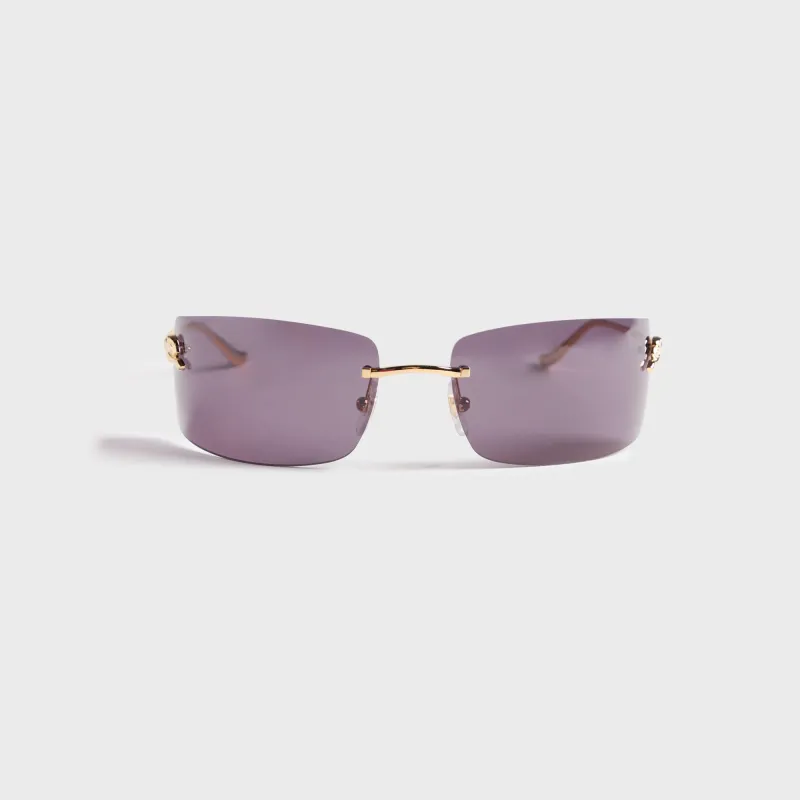 Cartier Rectangle 71 Sunglass Unisex Metal - Gold / Grey sold by Kith